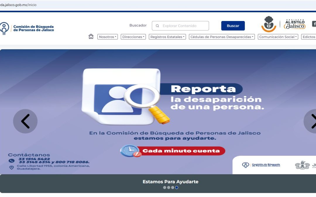Jalisco estrena portal digital para facilitar la búsqueda de personas