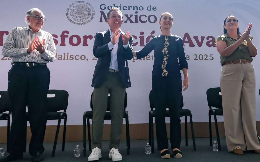 Gritan apoyo a Pablo Lemus durante visita de Claudia Sheinbaum